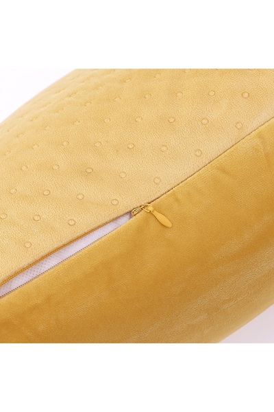 Livinova Lifestyle Cushion Covers Set of 2, 45x45 cm, 100% Polyester Velvet (Mustard)