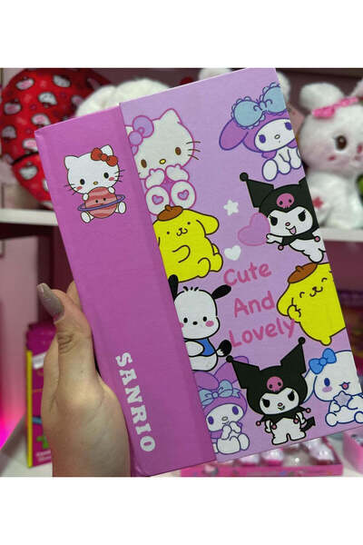 synshop Kuromi Cinnamoroll Melody Hello Kitty Checkered Striped Notebook Agenda Planner Daily Gift