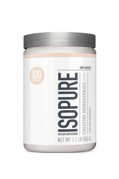 Isopure Unflavored Creatine Monohydrate Powder, 500g (100 Servings), 5g per scoop
