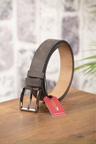KASVA DERİ 4 cm Smoked Nubuck Original Leather Belt 100% Genuine Leather Belt