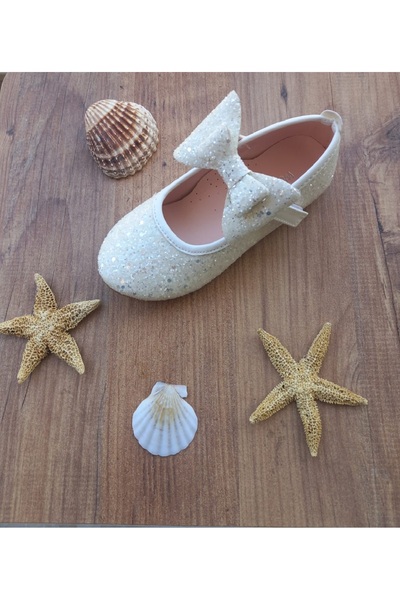 SKY MODA Orthopedic Ballet Flats with Band, Sequins and Bow Detail, Girls'