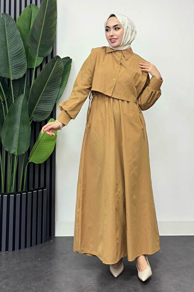 Tesettür Diyarı Venus Vest Set Dress Tan