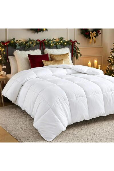 Utopia Bedding All-Season Queen Comforter - Siliconized Fiberfill, White, Box Stitched