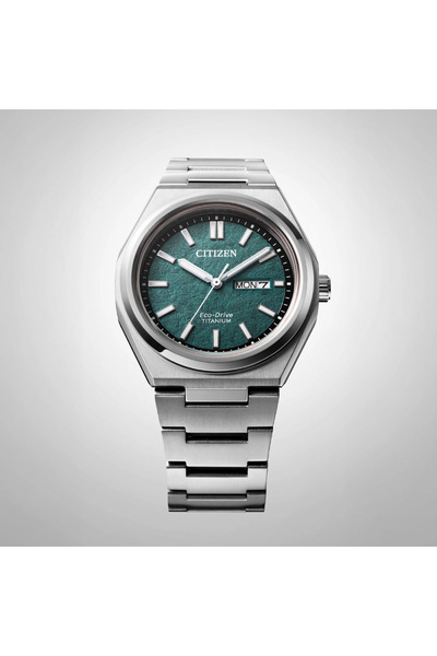 Citizen Zenshin Eco-Drive Super Titanium AW0130-85X Green Dial Super Titanium Men's Watch