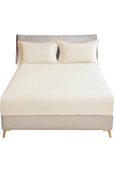 D DONETELLA FEEL THE LUXURY DONETELLA Fitted Sheet Set - Super King 200x200 cm, 3-Piece, 35 cm Deep Pocket