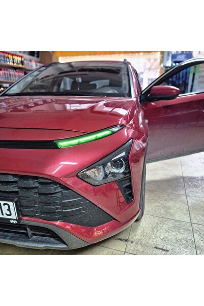 Carmind مجموعة ملصقات أضواء النهار لسيارة هيونداي بايون باللون الأخضر 2021-2024