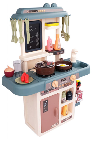 Doris Multifunctional kitchen Turquoise with refrigerator and gas hob, 42 elements, steam, details re