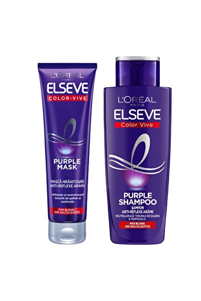ELSEVE Color Vive Purple Hair Care Set: Shampoo, 200 ml and Hair Mask, 150 ml