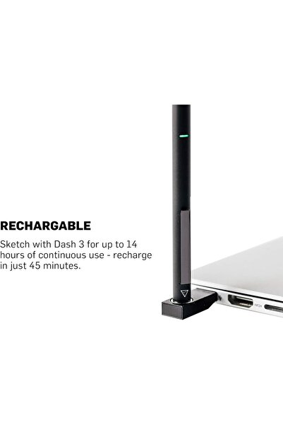 Adonit Dash 3- Capacitive Fine Point Stylus Pencil Black