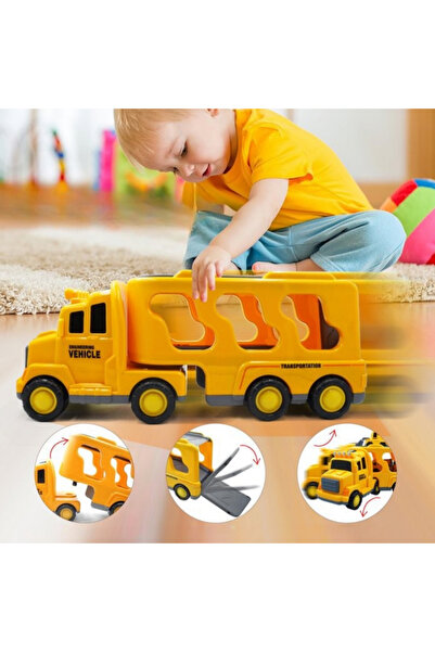 Doris Tow truck set with 4 cars included Transportation Yellow with light and sound effects,
