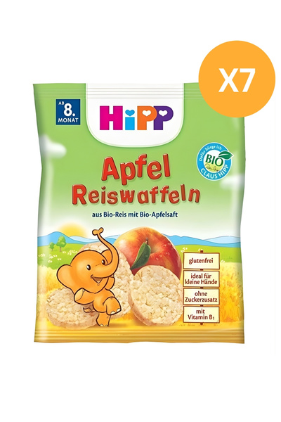 Hipp Organik Elmalı Pirinçli Bebek Gofreti 30 gr x 7 Adet