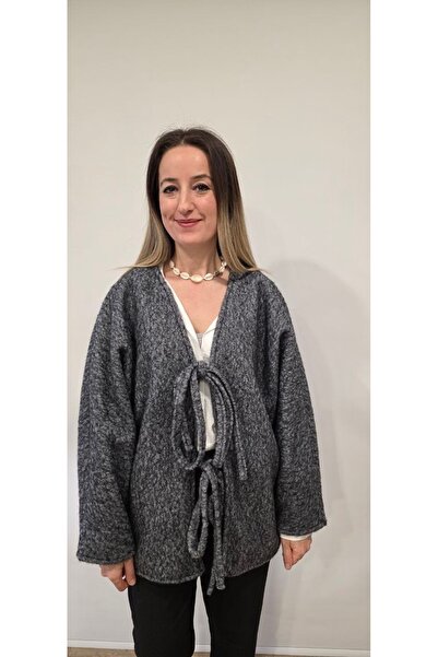 HSNGIYIM Kirçilli Front Tie Jacket