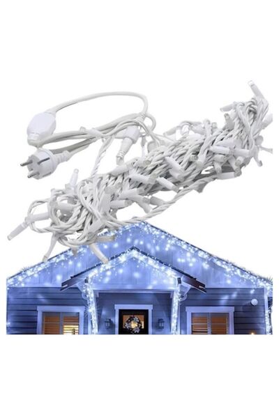 AB HOMES Cortină luminoasă de Crăciun, 500 LED-uri alb rece, ghirlandă decora...