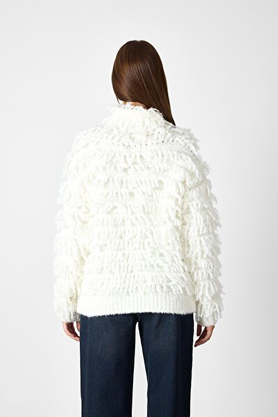 SHERIN Ecru Tasseled Sweater Sweater