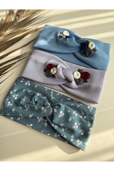 Nur Baby Yeni doğan kız çocuk özel işlemeli bandana ribana