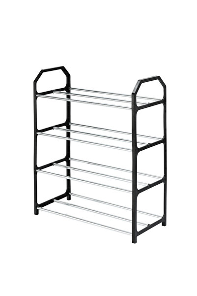 Lawazim رف أحذية بأربع طبقات، مقاس 41×18.5×50.5 سم - منظم أحذية مفتوح صغير الحجم