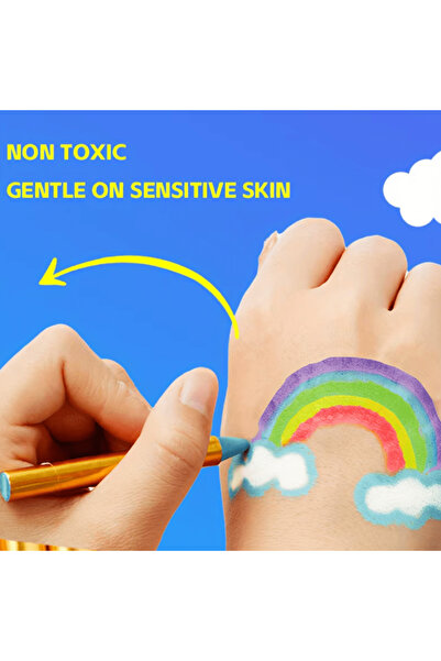 CRM Children's Makeup Kit with 16 Pigmented Colors, CRM, Face/Body Crayons, Non-Toxic, Parties/Carnival