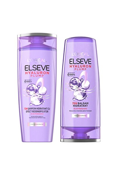 ELSEVE Hyaluron Plump Package for Dehydrated Hair Shampoo 400 ml and Conditioner 200 ml