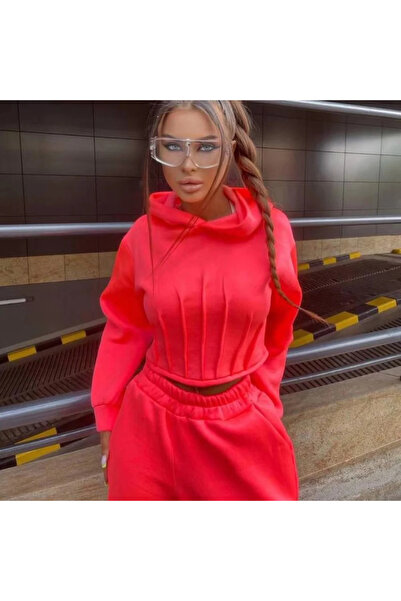 EXTRABABES 2-Piece Women's Tracksuit – Corset Hoodie & Sport Pants Set