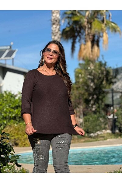 Punta Otantik NC22325 Μπλούζα με γιακά ιταλικής κατασκευής Basic Angora Καφέ