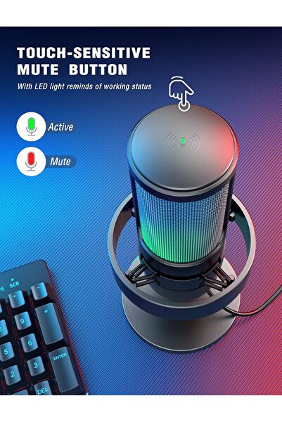 Fifine ميكروفون ألعاب USB AmpliGame A8