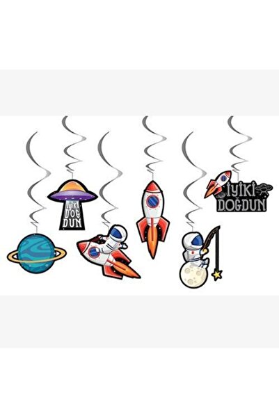 BEST PARTİ 6-Piece Space Concept Ceiling Ornament