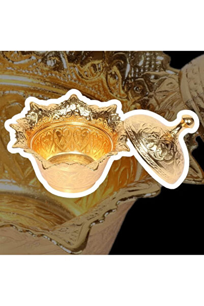 Generic Chic Ottoman-Style Copper Sugar Pot with Lid – Magical Gold Color, Stylish Design, Made in Turkey