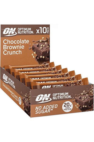 Optimum Nutrition بار بروتين براوني الشوكولاتة المقرمش، 10 قطع × 65 جم