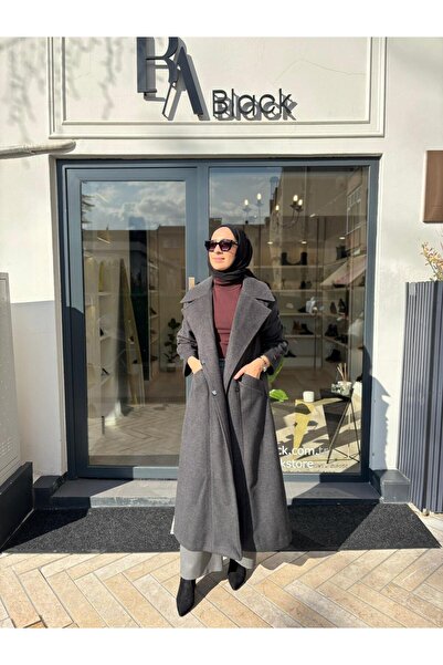 Invee 7084 Wool Women's Coat Black