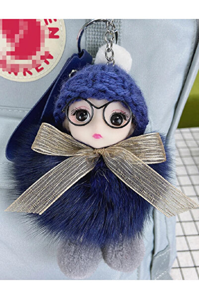 TChic Plush Glasses-Wearing Girl Doll Bag Ornament/Charm Keychain