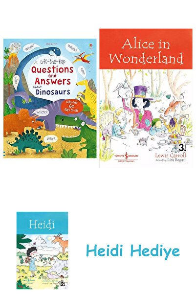 Bloomsbury Ερωτήσεις και απαντήσεις με αναδιπλούμενο κάλυμμα για τους δεινόσαυρους + Η Αλίκη στη χώρα των θαυμάτων + Η Χέιντι