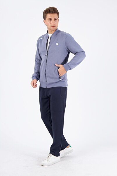 Marco Ferry Fleece-Lined 3 Thread Winter Tracksuit Set Gray 5721-g