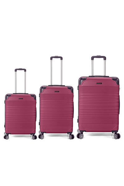 Benzi Trolley set BZ 5817, ABS, 1 cabin and 2 hold luggage,reinforced corners,4 double wheels, black