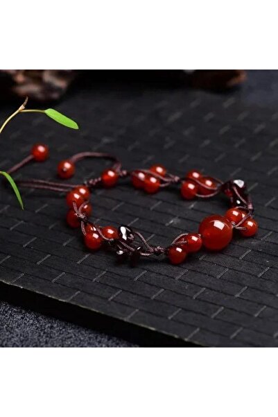 valkyrie Red Agate & Garnet Natural Stone Bracelet – Adjustable Macrame Designnatural Stone