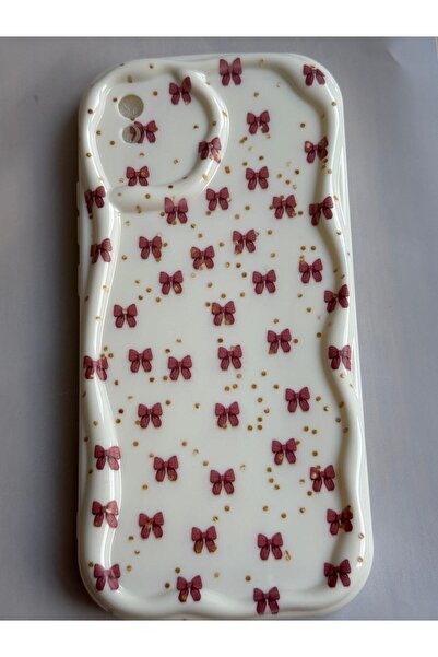 yuscerham Redmi 9A Uyumlu Kırmızı Fiyonk Desenli Yumuşak Silikon Kılıf