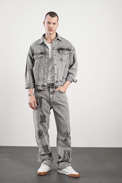 KAMİLKUNDURA Denım Kot Ceket - Lacivert Slim Fit Erkek Denım Kot Ceket