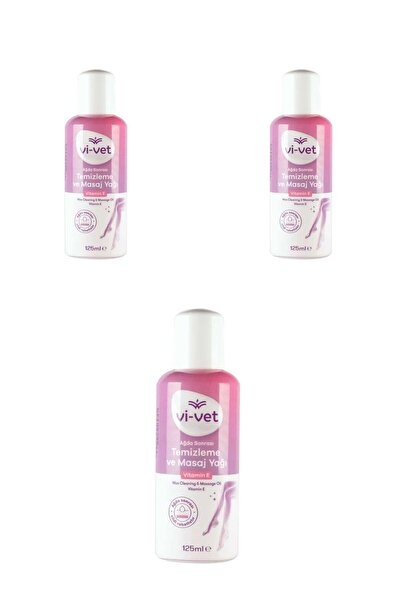 Vi-vet Vivet Ağda Sonrası Temizleme ve Masaj Yağı Vitamin E 125ml × 3 Adet