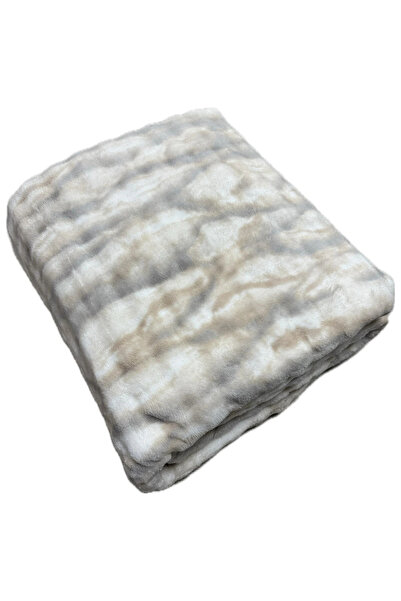 Merinos Harmony Double Plush Blanket 220X240 Brown-Grey Color New Model New Pattern