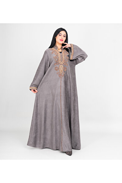 IKKXA Winter Embroidery Smooth Fabric Jalabiya