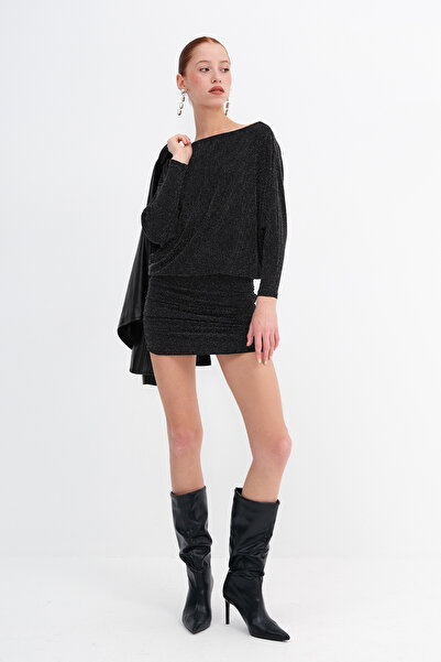 Addax Mini rochie cu șnur cu fir strălucitor E12674