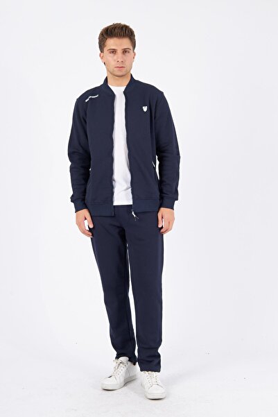 Marco Ferry Fleece-Lined 3 Thread Winter Tracksuit Set Navy Blue 5721-L