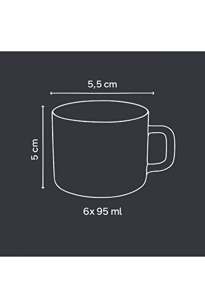 Nesto Home Good Morning Yazılı Renkli Kulplu 6'lı Cam Espresso Bardağı Seti