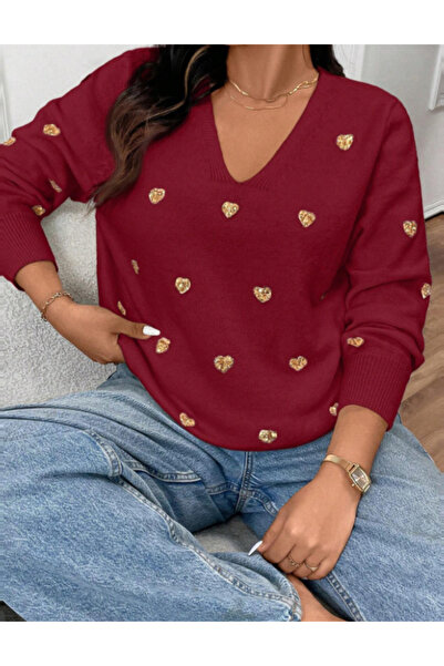 Sheya Shein Curve+ sweater, red
