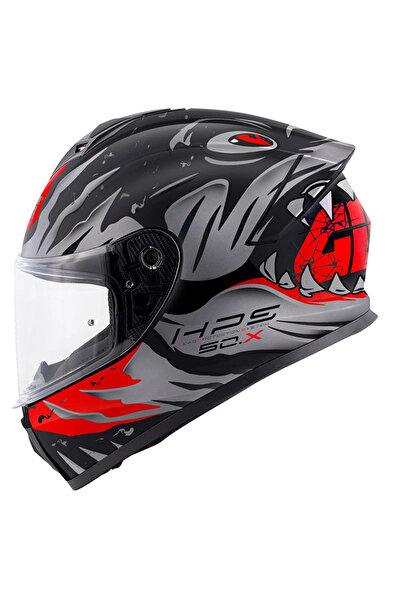 Givi 50.X SHARKBITE MAT SİYAH-GRİ-KIRMIZI KASK