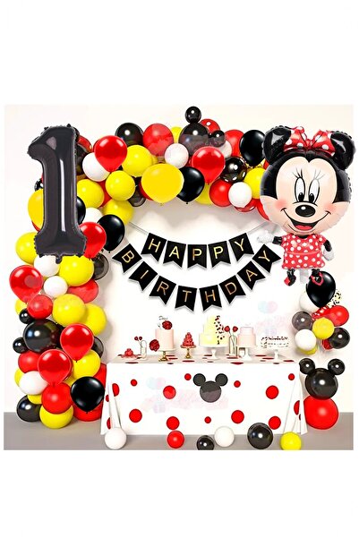 BİDOLUMUTLULUK Minnie Mause Benzeri Folyo Balon Parti Kutlama Eğlence Tüm Yaş...