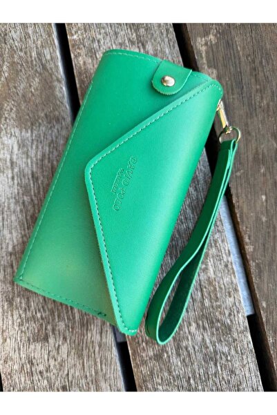 ÖZÜM TAKI Women's Wallet with Phone Compartment Green