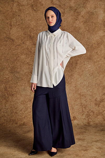 Setrms Geniş Paça Robalı Krep Pantolon