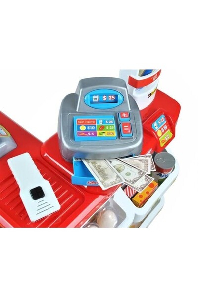 PROCART Supermarket set, 24 accessories, lights, sound effects, shopping cart, cash register, 82x50x44 cm