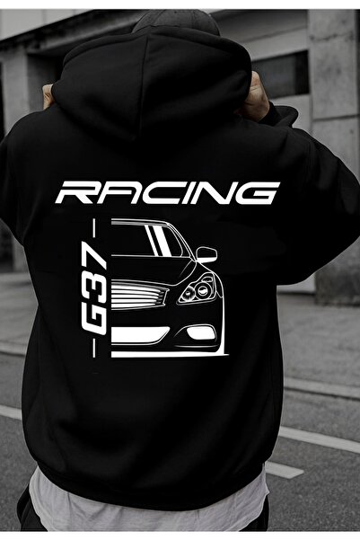 JDM سترة رياضية من Racing GRIGROS G37 Car Back مطبوع بغطاء رأس - تصميم سيارات، هودي رياضي ومريح