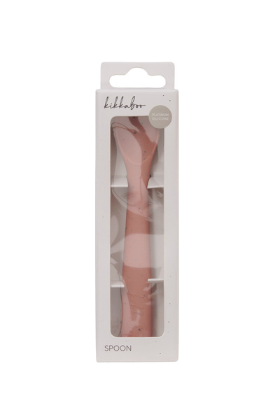 Kikka Boo Silicone spoon for baby's first meals, Platinum Blush